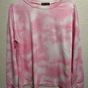 Pink and white tie dye long sleeve SHEIN